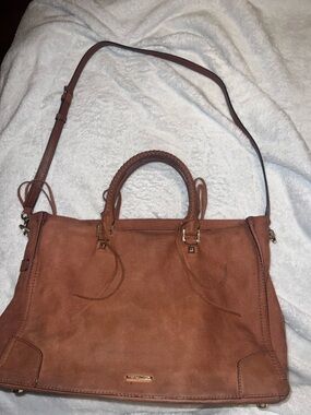 Rebecca minkoff brown suede leather crossbody/satchel bag (read description)